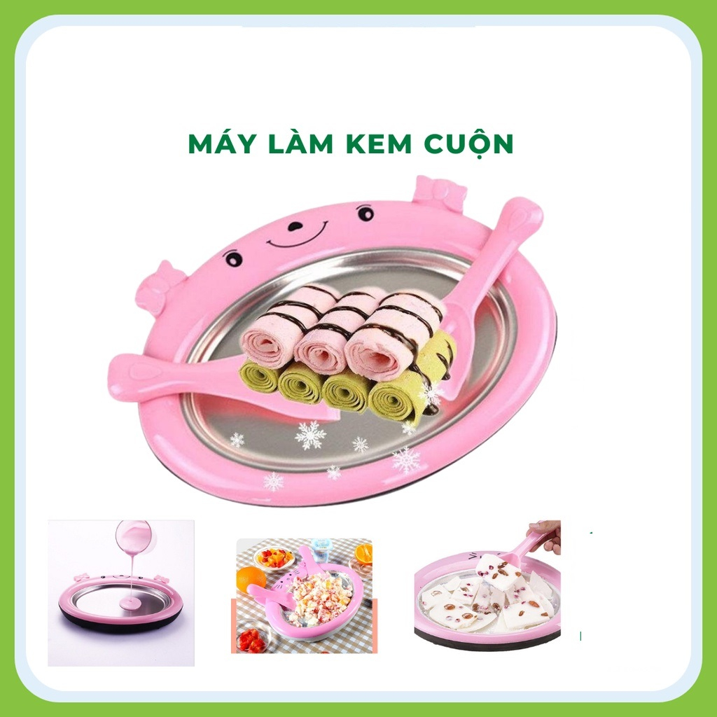 Máy Làm Kem Cuộn Thái Lan Mini Thiết Kế Dễ Thương Cho Bé