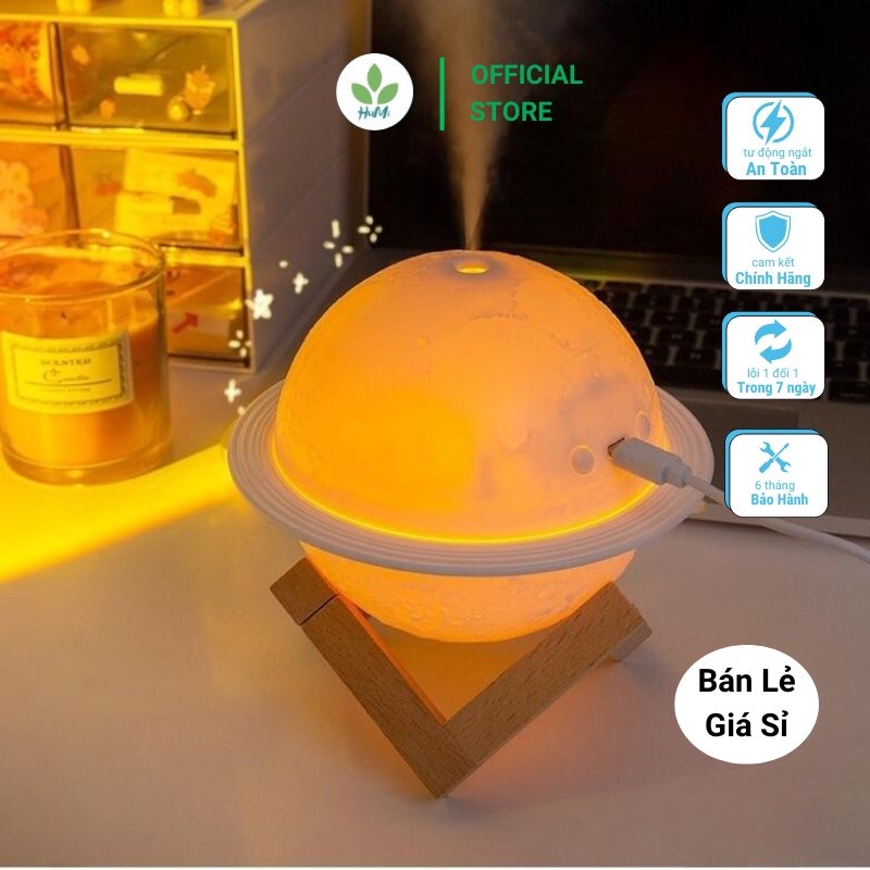 Máy Khuêch Tán Tinh Dầu Hinh Mặt Trăng Phun sương Tạo Ẩm Làm Sạch Không Khi Tỏa Hương Thơm Khử Mùi Tạo Ẩm Chống Khô Da