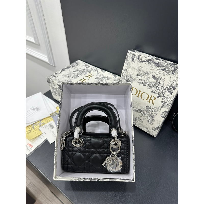 Túi xách Di.or D-joy size mini 16cm chất da mềm form đứng fullbox kèm phụ kiện