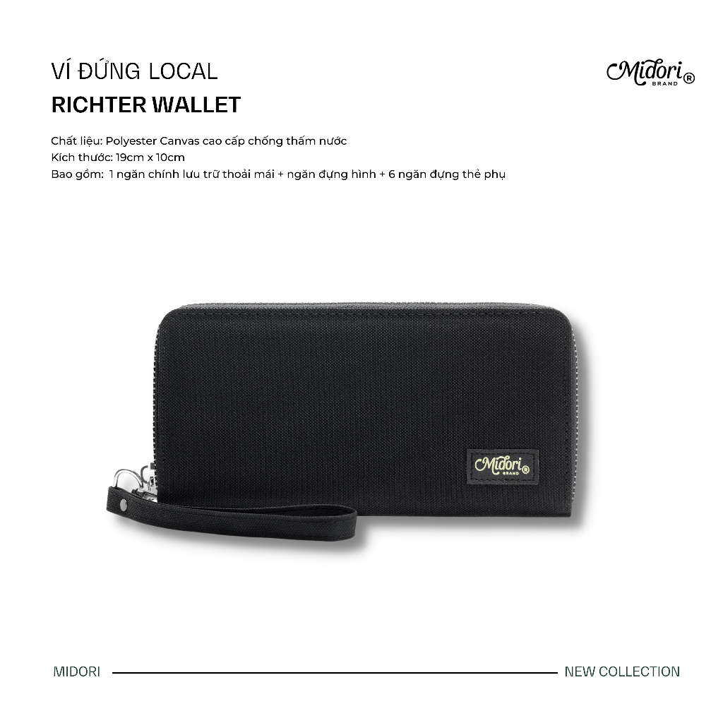 Ví Vải ngang RICHTER WALLET Nam Nữ Polyester Siêu Bền Đẹp Chống Nước Unisex local brand chính hãng M WORKSHOP