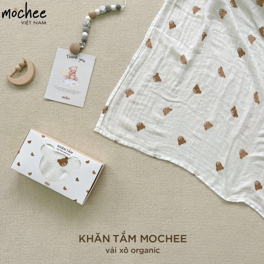 Khăn tắm sợi tre organic Mochee- dautayshop18