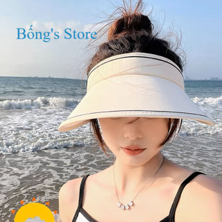 Mũ vải nửa đầu đi biển Mũ nửa đầu rộng vành chống tia UV Mũ hở đầu hottrend 2023