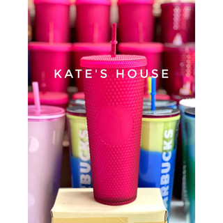 Ly gai 710ml ly coldcup studded Starbucks USA 2022 màu hồng pastel nhám, phiên bản valentine USA 2022