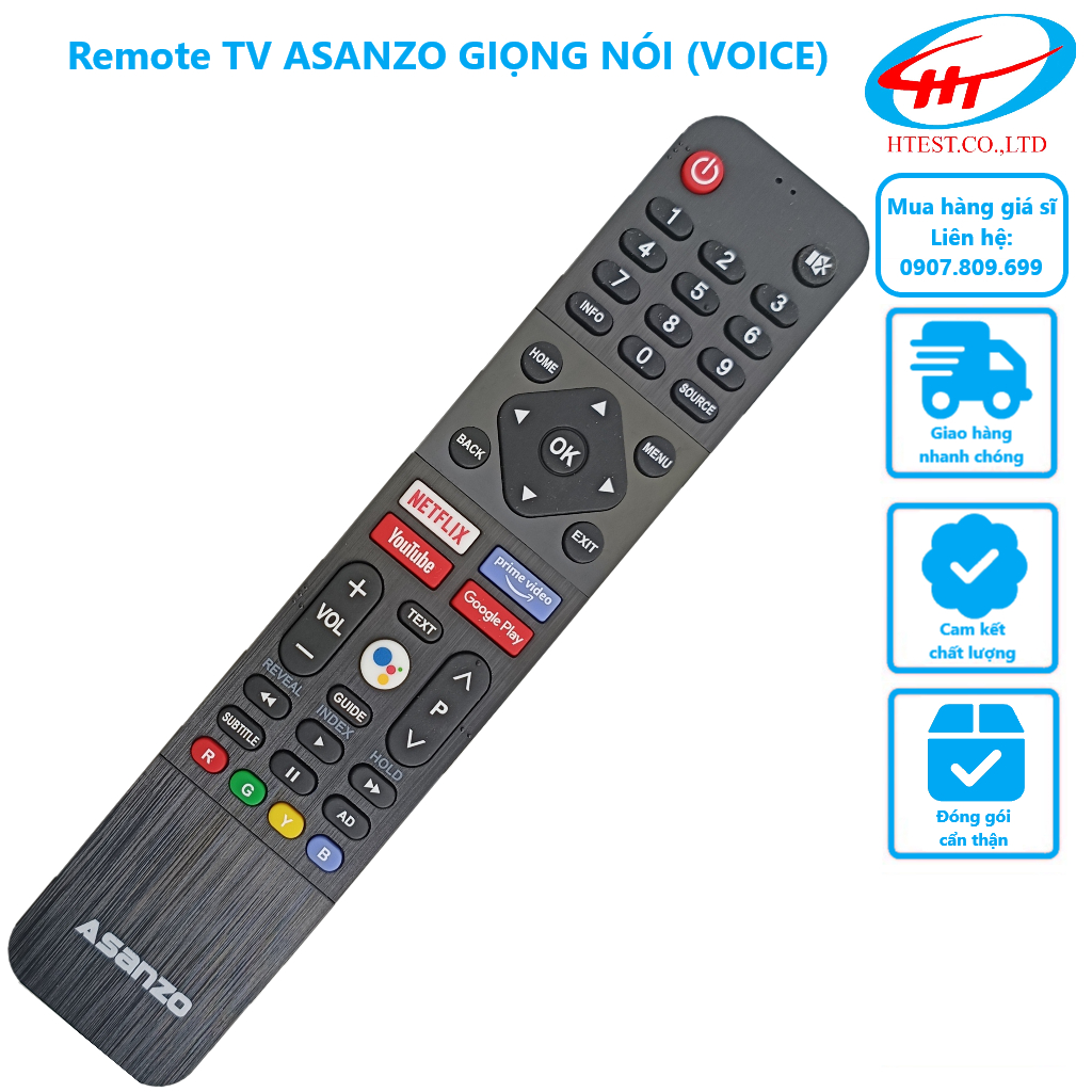 Remote / Điều khiển TV / Tivi ASANZO GIỌNG NÓI (VOICE) - Hàng chính hãng