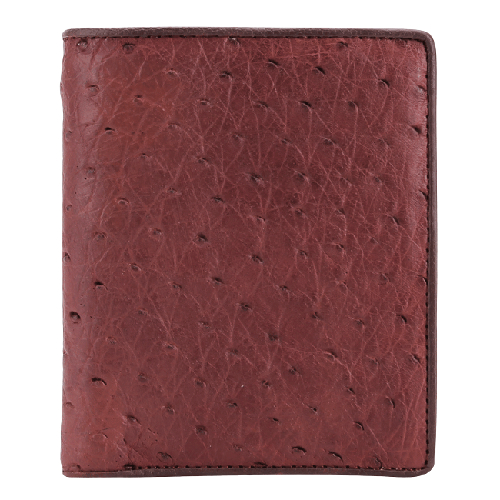 Bóp &amp; Dây nịt nam Huy Hoàng da đà điểu da bụng màu nâu đỏ HP2409-HP4446