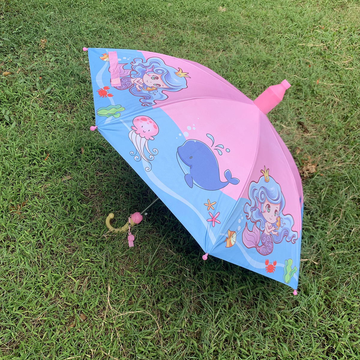 Ô dù đi nắng che mưa họa tiết Nàng Tiên Cá màu hồng siêu xinh cho bé gái - Ô dù trẻ em cao cấp