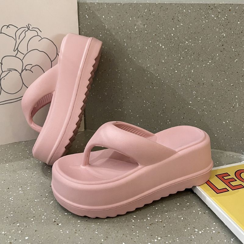 Dép nữ dép tông xỏ ngón đế cao 7cm nhiều màu dép đi mưa, đi biển sang chảnh