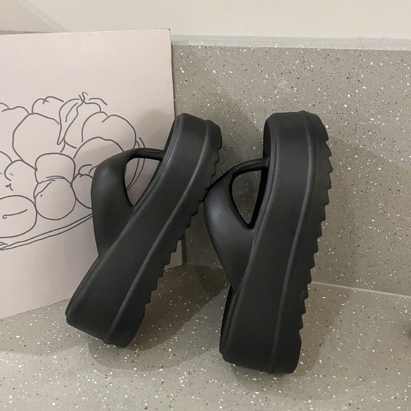 Dép nữ dép tông xỏ ngón đế cao 7cm nhiều màu dép đi mưa, đi biển sang chảnh