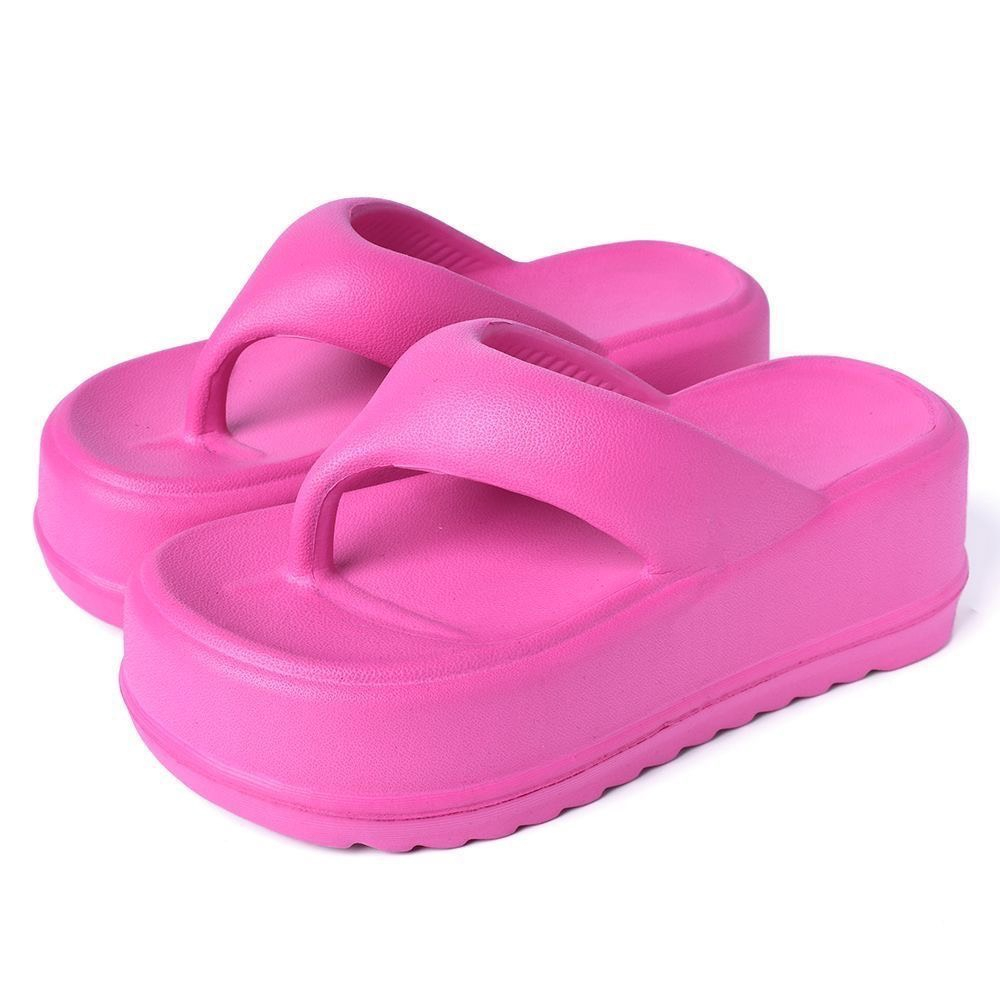 Dép nữ dép tông xỏ ngón đế cao 7cm nhiều màu dép đi mưa, đi biển sang chảnh
