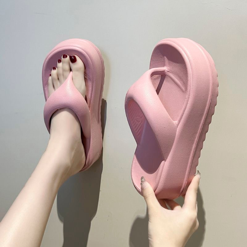 Dép nữ dép tông xỏ ngón đế cao 7cm nhiều màu dép đi mưa, đi biển sang chảnh