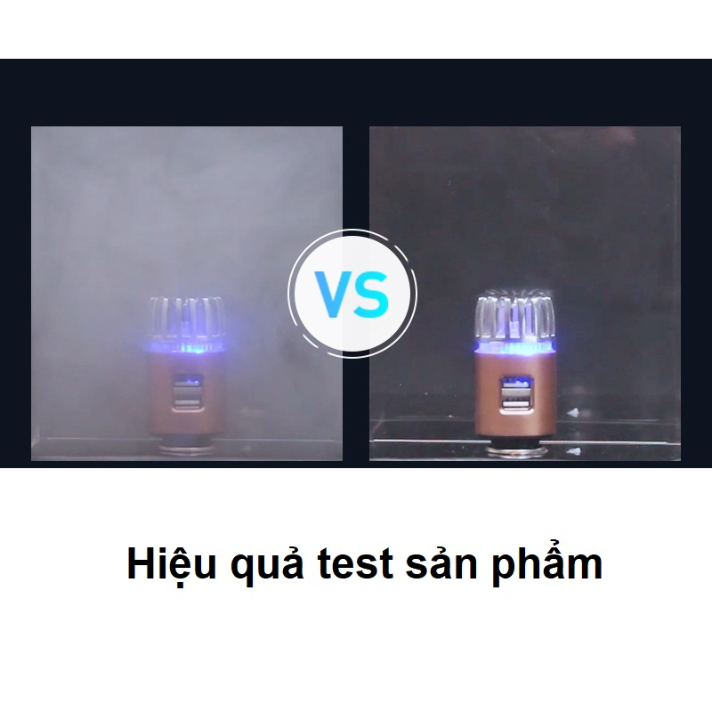 Máy lọc không khí mini kiêm tẩu sạc ô tôkhử mùi, tạo ion âm Tặng kèm dây sạc 3 đầu 2in1 Car Air purifier