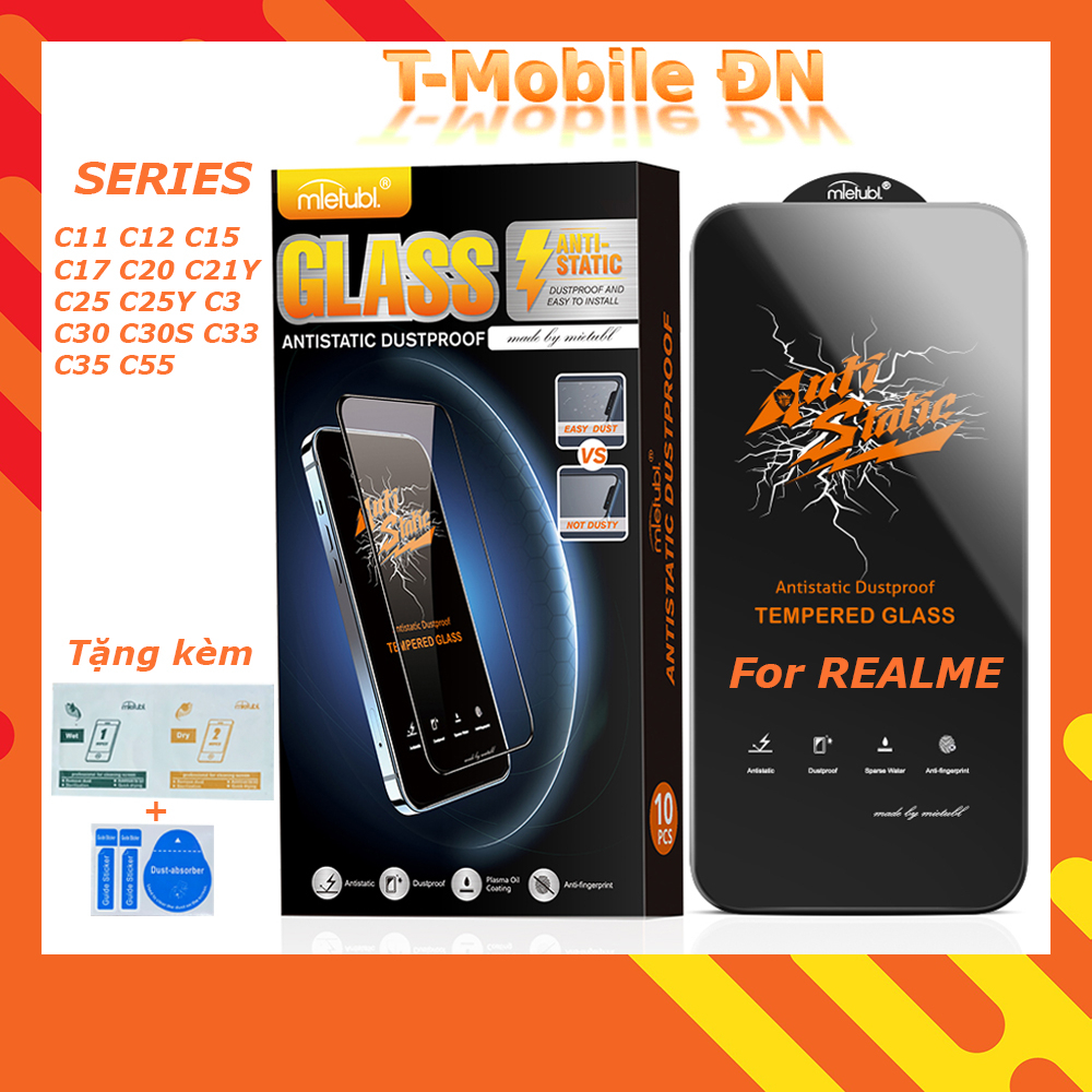 Kính cường lực Full màn Realme C55 C11 C12 C15 C17 C20 C21Y C25S C25Y C3 C30 C30S C33 C35 C3I chống tĩnh điện