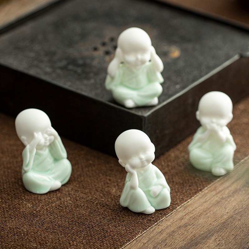 Bộ tượng chibi chú tiểu Tứ Không- Không nghe không thấy không nhìn Nguyễn gia group cao đạt q5