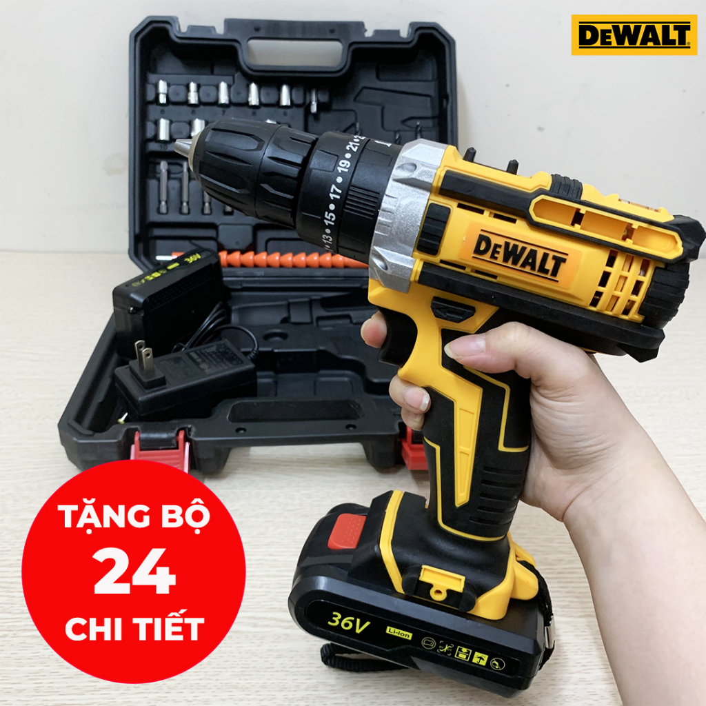 Máy Khoan Dewalt 36V Có Búa - Máy Khoan Bắt Vít Dùng Pin Dewalt 5 CELL