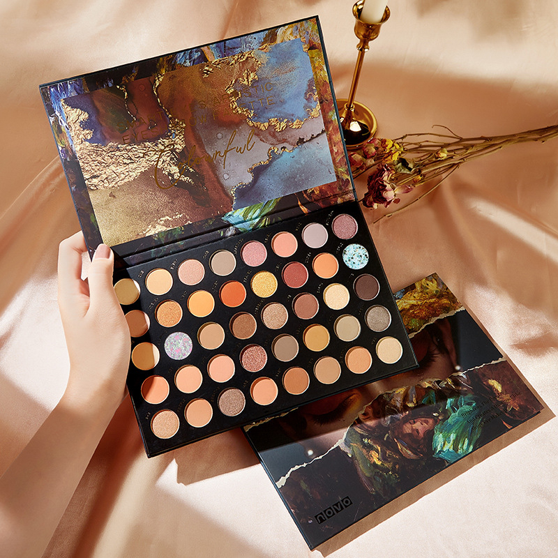 Bảng mắt Novo 40 ô Smart Eyes Artistic Eyeshadow Palette Đủ Màu Nhũ Lì Phấn Mịn Lên Màu Rõ Nét