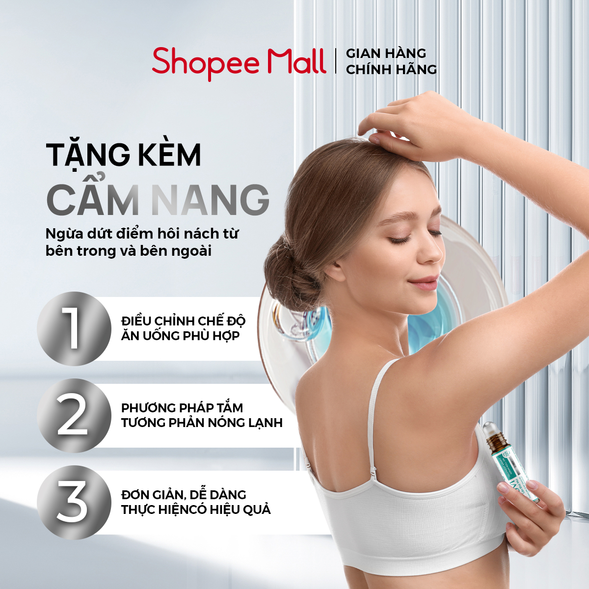 Lăn khử mùi VOOVI lăn nách ngăn mùi hôi nách 72h không làm ố quần áo làm sáng vùng da dưới cánh tay 10ml