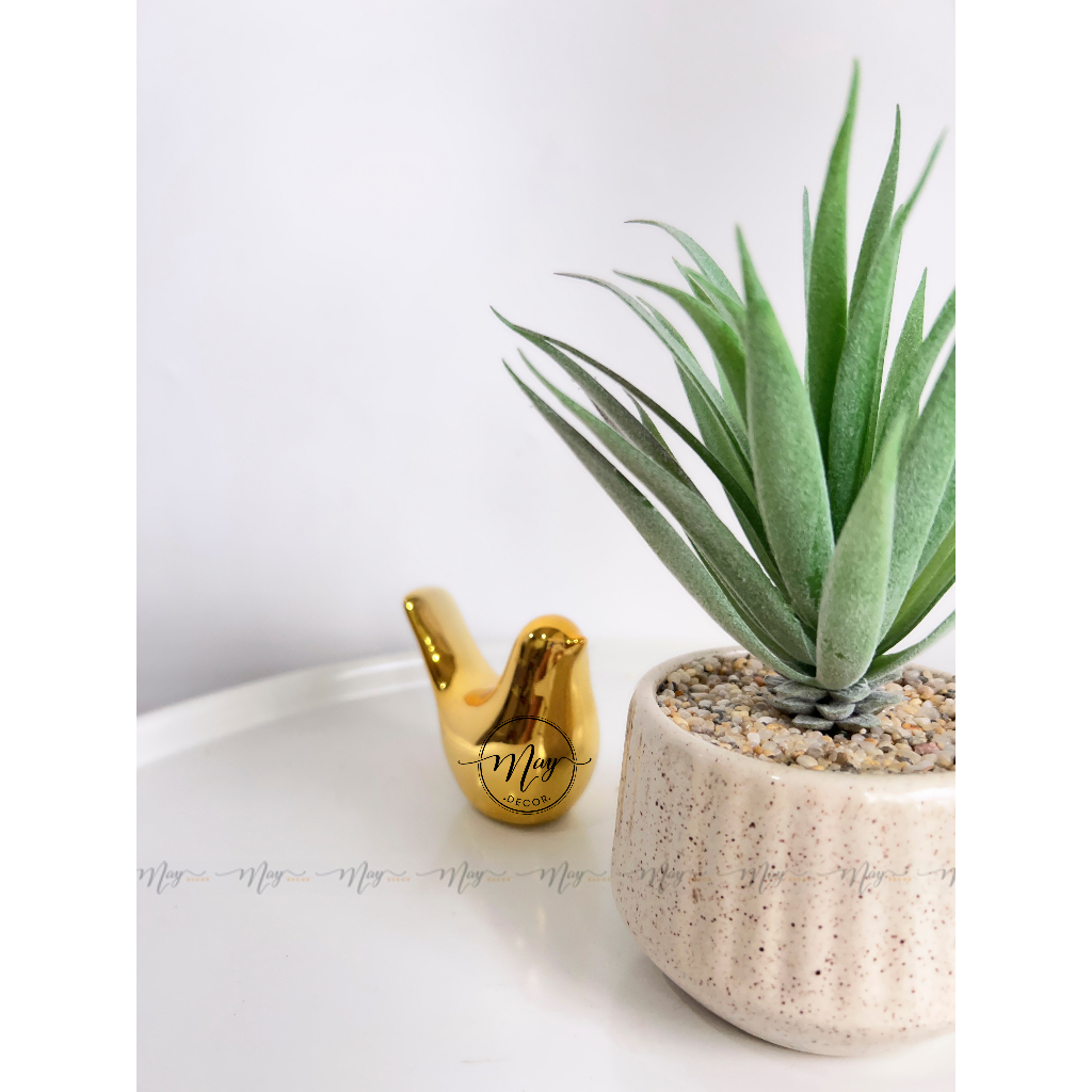 Sen đá giả kèm chậu sứ vân cát
