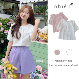 Áo sơ mi thủy thủ - áo kiểu nữ xô hoa nổi nhiennhienvintage BA315