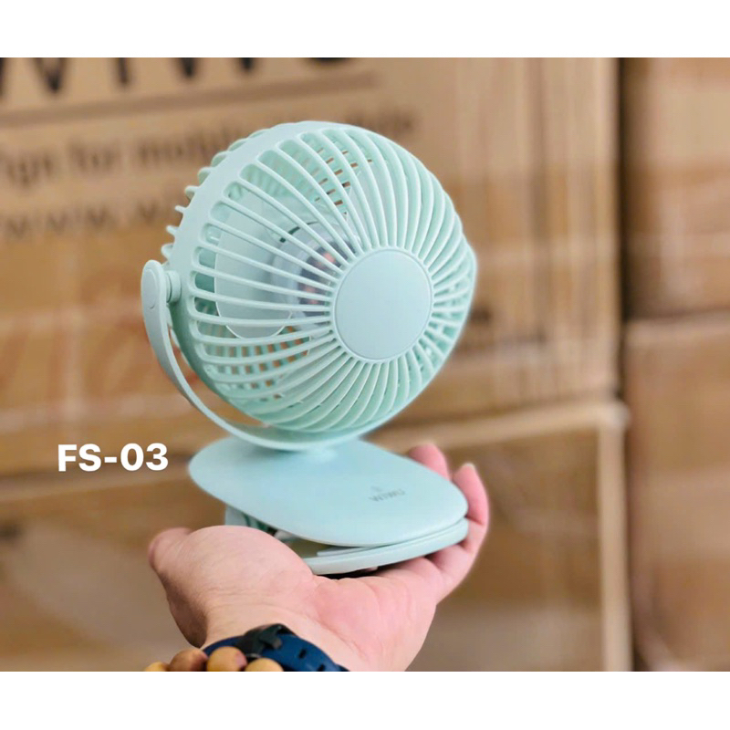 Quạt Kẹp tích điện WIWU FS03 pin 1200 mAh