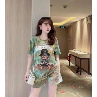 Sét bộ áo phông loang màu mochino có túi y như hình - 65314
