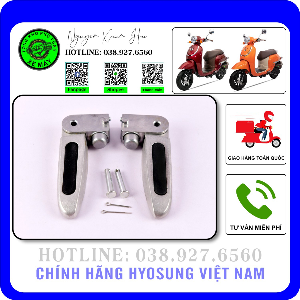 Để chân sau/ gác chân sau Crea 50cc/ Giorno 50cc/ Today 50cc (Hàng chính hãng cao cấp)
