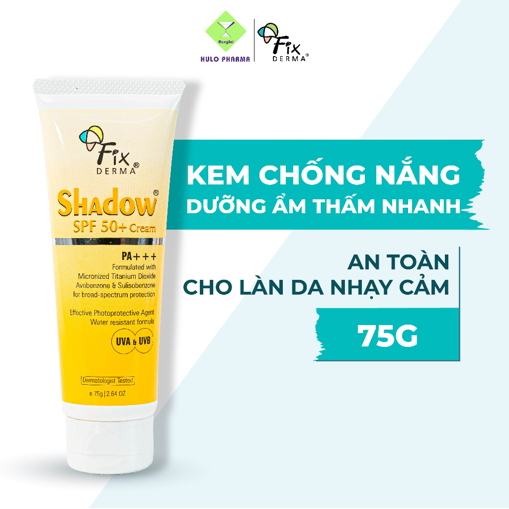 Kem Chống Nắng Fixderma Phù Hợp Da Nhạy Cảm Fixderma Shadow SPF 50+ Cream 75g [Hùng Lợi]