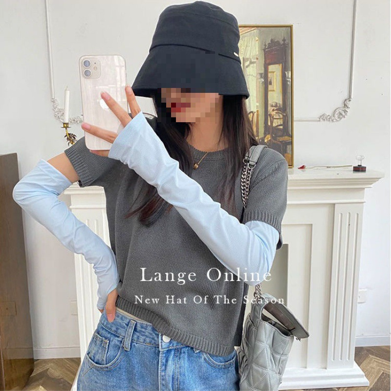Gang tay chống nắng, chống tia  UV Bằng Lụa Lạnh Co Giãn Thoáng Khí Phong Cách Hàn Quốc Thời Trang Mùa Hè Cho Nữ