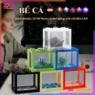 Bể cá betta mini nhiều màu có thể lắp ghép, Bể cá để bàn