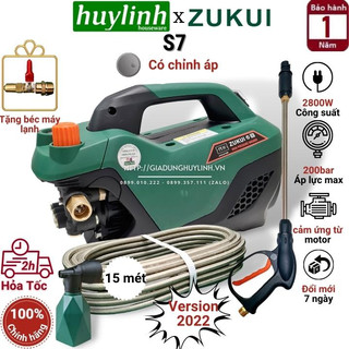 Máy xịt rửa xe chỉnh áp Zukui S7 - 2800W - Tặng kèm béc rửa máy lạnh, điều hòa