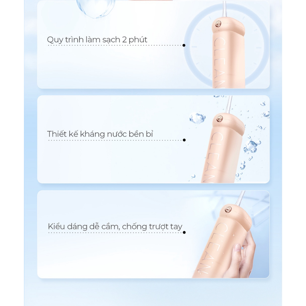 Máy Tăm Nước Sóng Siêu Âm Usmile CY1 Chống Nước - Hàng Chính Hãng - Bảo Hành 12T - MIMAX