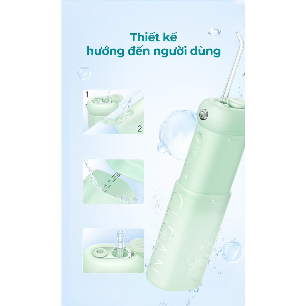 Máy Tăm Nước Sóng Siêu Âm Usmile CY1 Chống Nước - Hàng Chính Hãng - Bảo Hành 12T - MIMAX