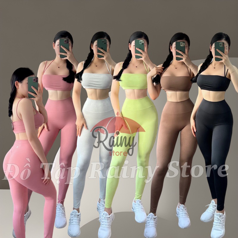 Tách lẻ Bộ Tập Gym Yoga TomTiger Dye Cao Cấp Bra/ Đùi/ Leggings Rainy Store