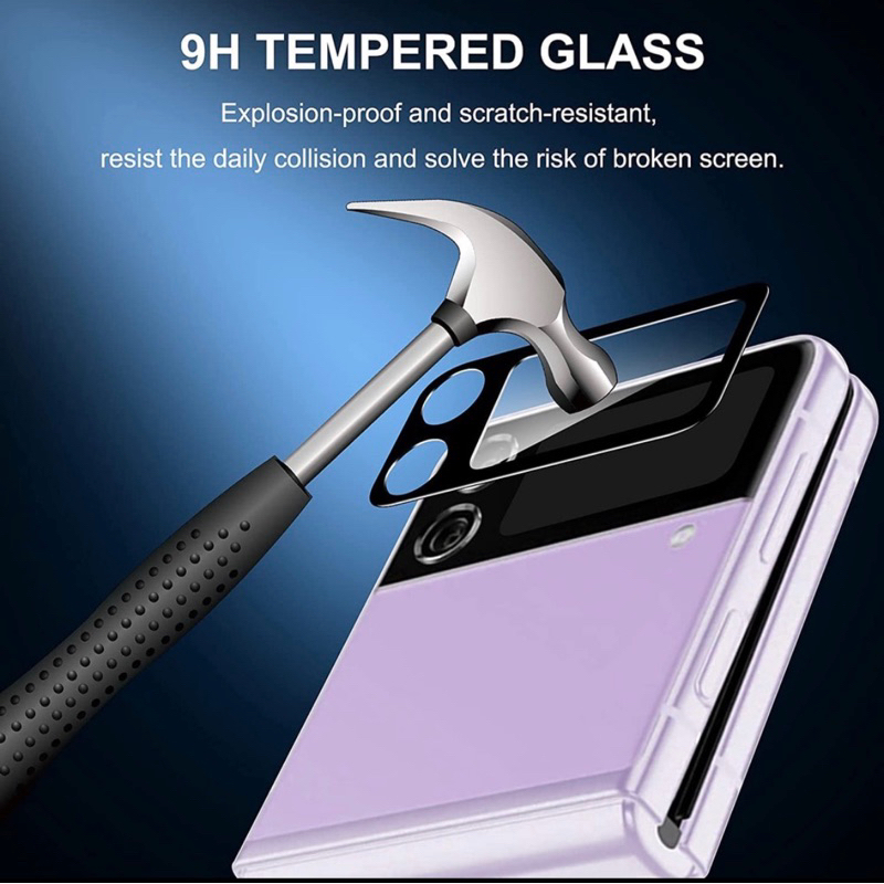 Samsung Z Flip 4_Miếng dán kính bảo vệ Cụm Camera và màn hình sau Full đen