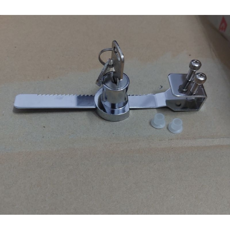 Khóa Tủ Kính Lùa Răng Cưa Kèm 2 Chìa 14cm