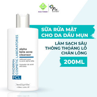 Sữa Rửa Mặt FIXDERMA Alpha Beta Acne Cleanser Làm Sạch, Giảm Mụn Cho Da Dầu Mụn 200ml - Hùng Lợi