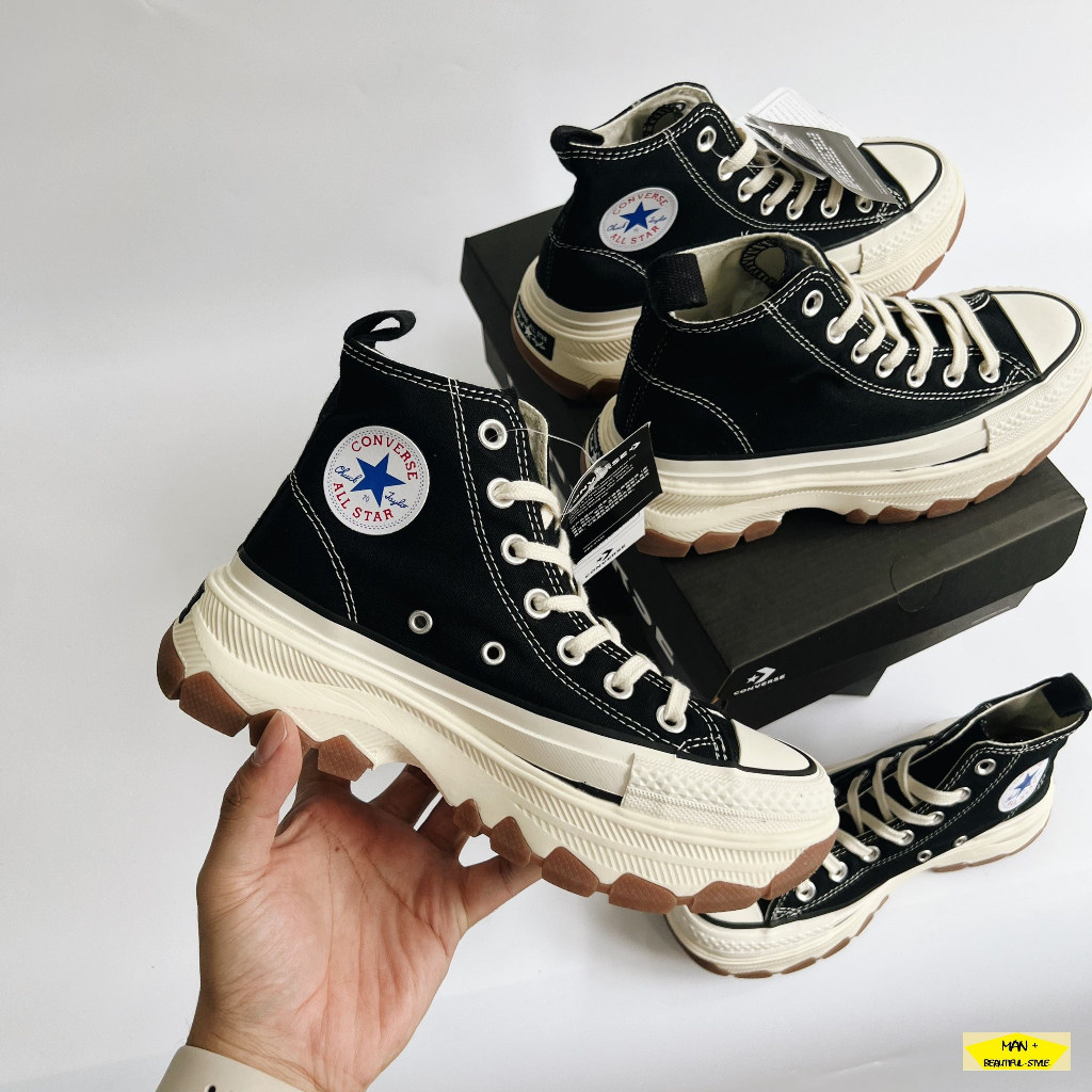 Giày converse all star 100 trekwave high black, giày CV cổ cao màu đen dành cho nữ hot 2023,freeship