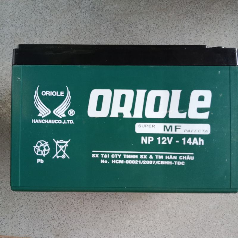 Bình Ắc Quy Khô ORIOLE 12v-14ah chuyên dùng cho xe đạp điện loa kéo