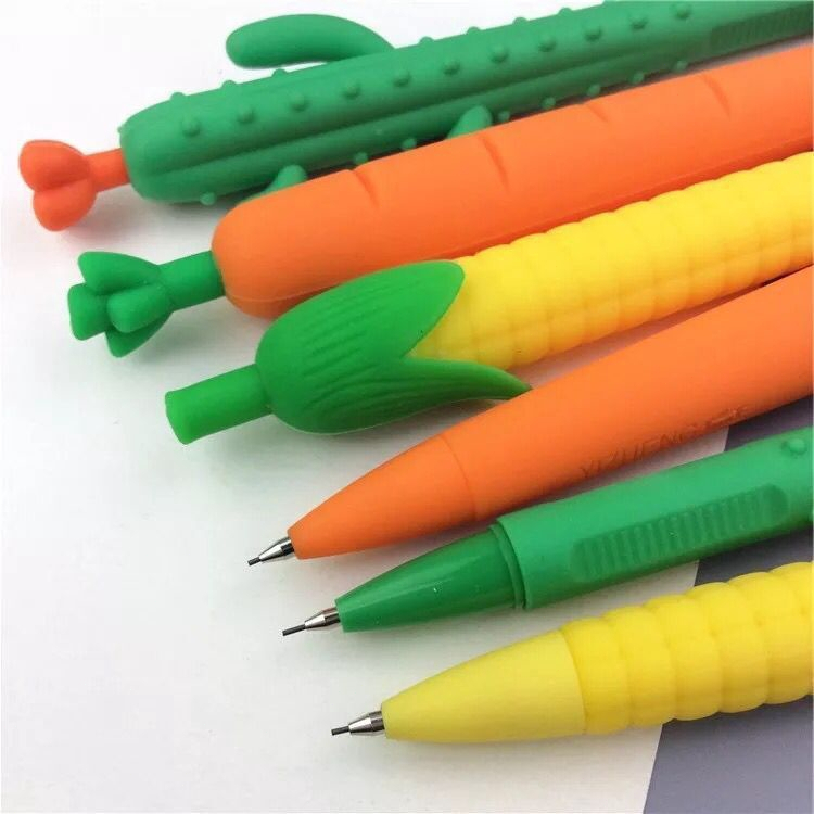 ✍1 Bút Chì Bấm Hình Củ Cà Rốt Dễ Thương, Bút chì bấm 0.7mm 1 cái