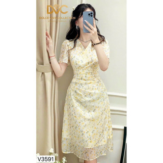 ĐẦM XÒE CỔ TIM XẾP LY EO ĐÍNH CƯỜM