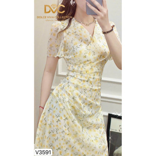 ĐẦM XÒE CỔ TIM XẾP LY EO ĐÍNH CƯỜM