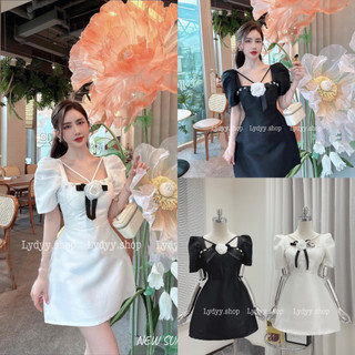 Váy đầm tafta dự tiệc, đám cưới cô dâu, tay bồng cổ yếm thiết kế cao cấp, váy tafta bồng hoa trà ngực, váy trúc anh phạm