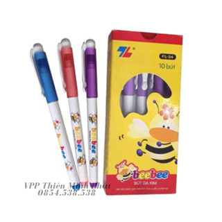 Hộp 10 cây bút lông kim bee bee fl04 ngòi 0.3mm màu mực tím, xanh, đỏ, đen