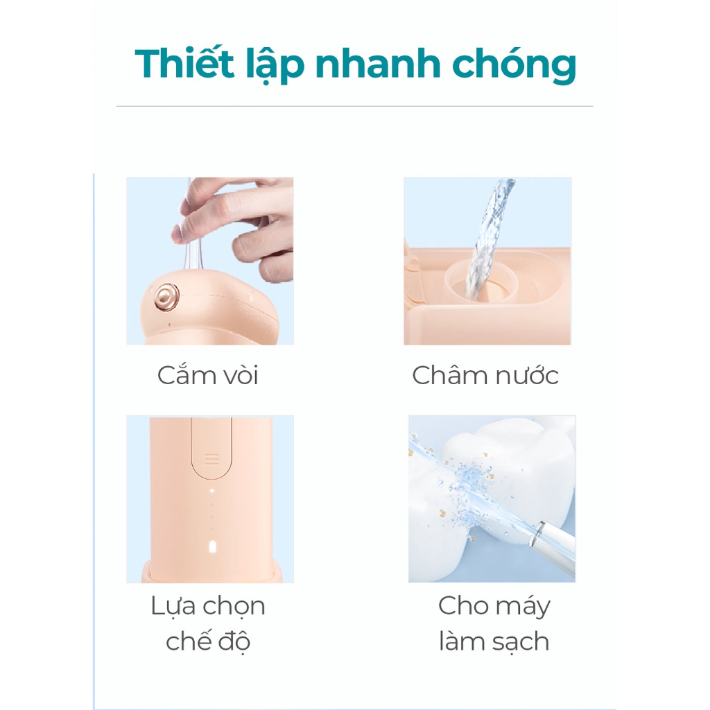 Máy Tăm Nước Sóng Siêu Âm Usmile CY1 Chống Nước - Hàng Chính Hãng - Bảo Hành 12T - MIMAX