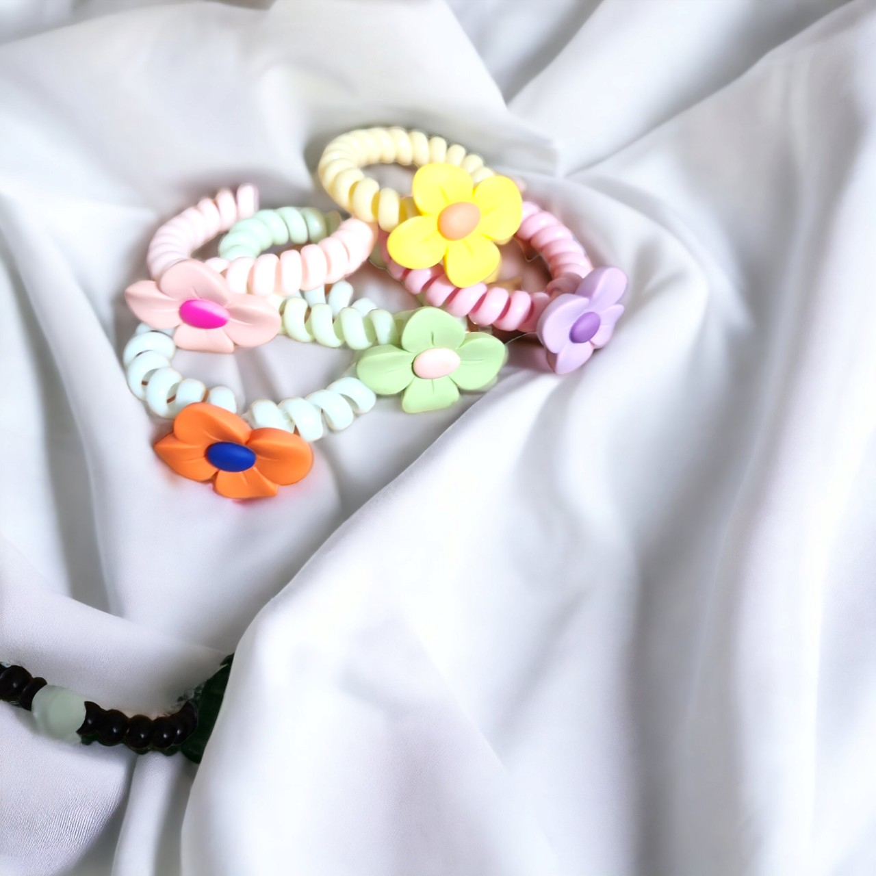 Dây Buộc Tóc Lò Xò Đính hoa Nhựa Nhiều Màu Sắc Phong Cách Hàn Quốc Phụ Kiện Tóc Xu Hướng Mới 2023