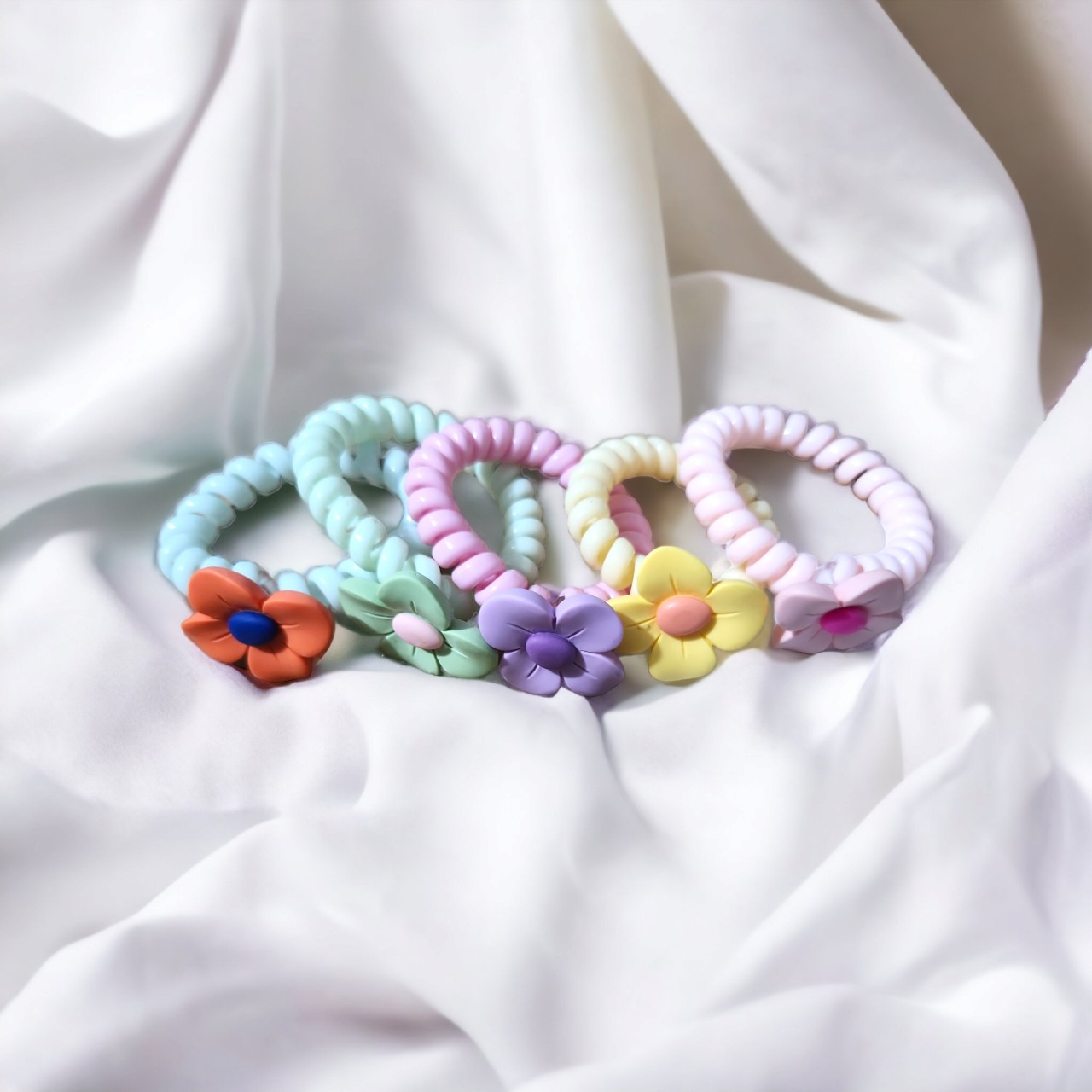 Dây Buộc Tóc Lò Xò Đính hoa Nhựa Nhiều Màu Sắc Phong Cách Hàn Quốc Phụ Kiện Tóc Xu Hướng Mới 2023