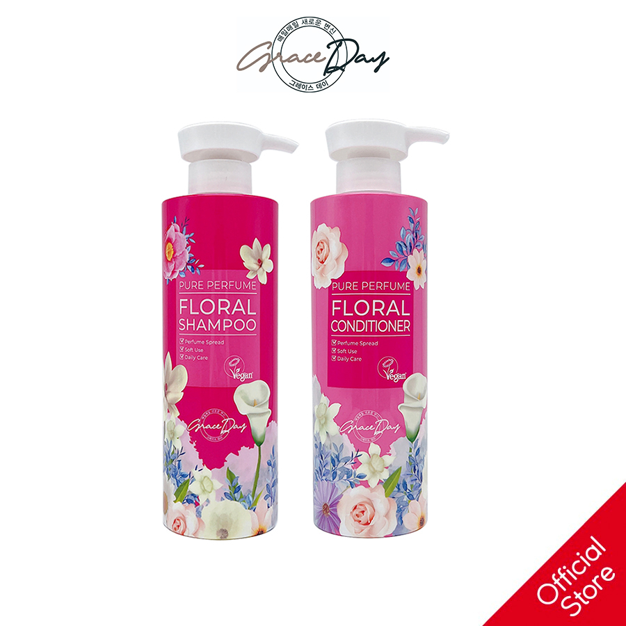 Bộ Dầu Gội - Dầu Xả GRACEDAY PURE PERFUME FLORAL SHAMPOO, CONDITIONER 500ml