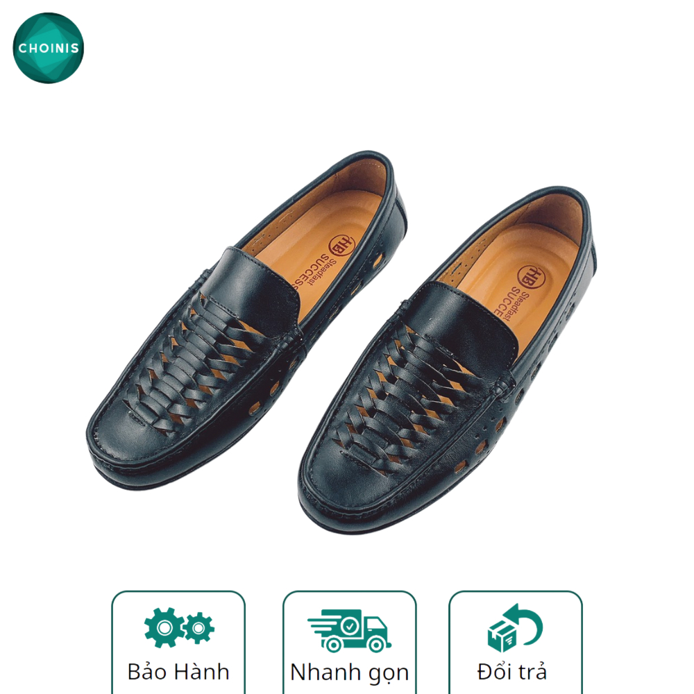 Giày hè đan da bò thật 100% siêu thoáng trẻ trung công sở choinis kiểu sục , giày lười, giày rọ khâu đế chắc chắn
