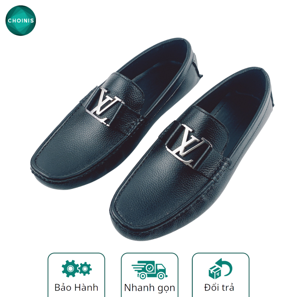 Giày Da LV Phong Cách Trẻ Trung Giày Lười Da Nam, Giầy Mọi Moca Da Bò size 38-43