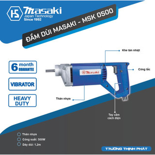 [MỚI] Máy Đầm Dùi Bê Tông MASAKI 0500 ( Thân Nhựa)