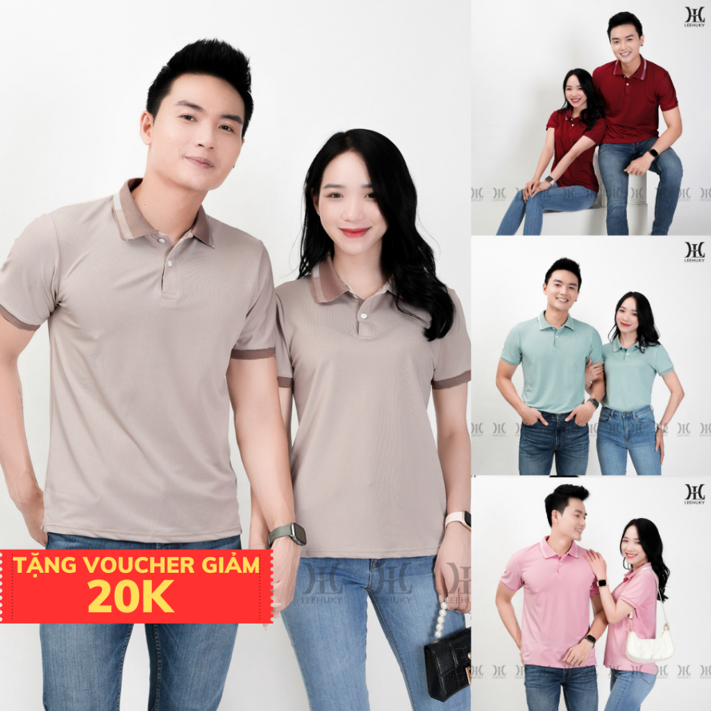 Áo Thun Polo Nam Nữ Màu Hiện Đại Áo Polo Sợi Dày Áo, Đứng Phom Co Giãn Tốt